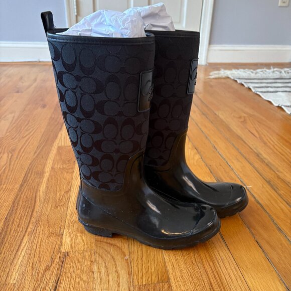 Coach Pearl rain boots - size 7 - Picture 1 of 4
